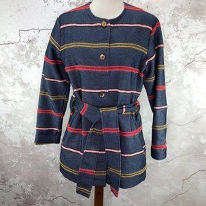 Anthropologie Piccadilly Striped Coat S